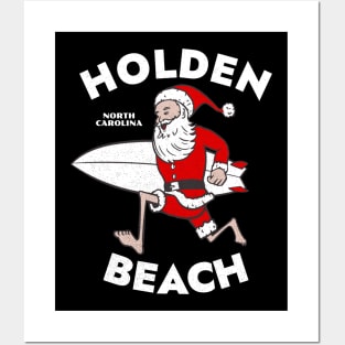 Holden Beach, NC Christmas Vacationing Skiing Santa Posters and Art